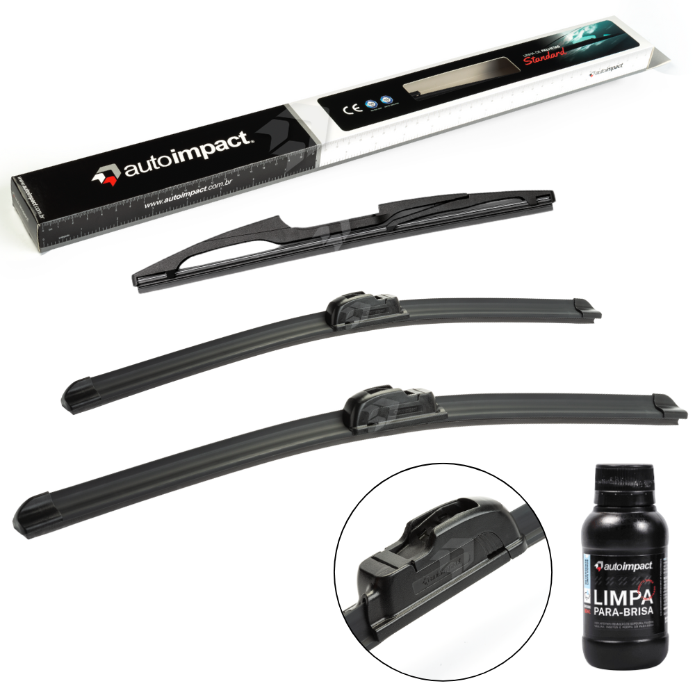 Kit de Palhetas do Limpador do Parabrisa e Traseira - Autoimpact - PA26 / PA17 / TR14