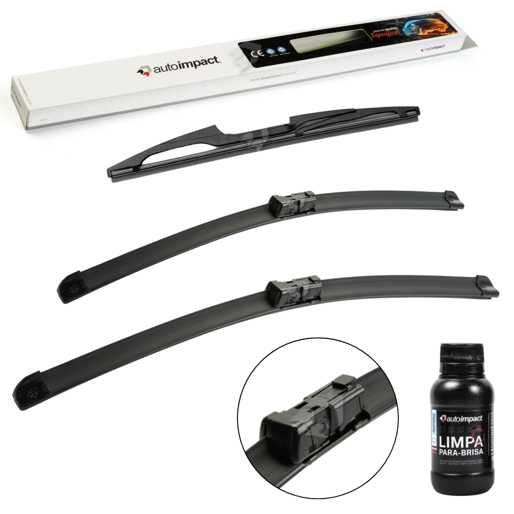 Kit de Palhetas do Limpador do Parabrisa e Traseira - Autoimpact - PF25 / PF14 / TR14