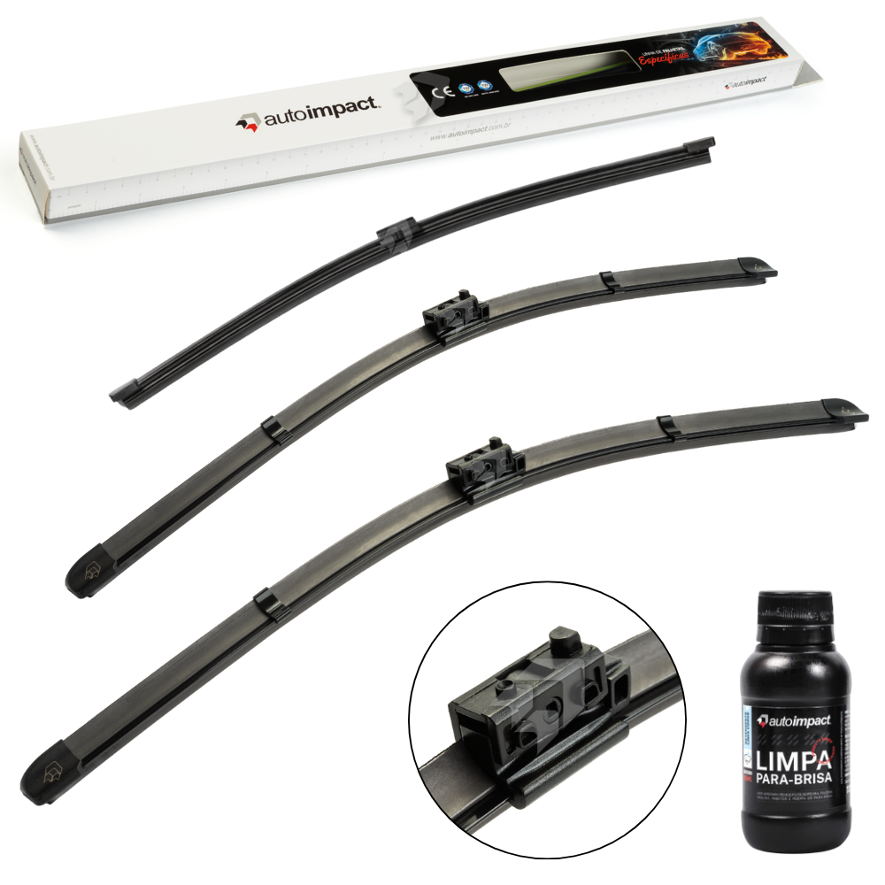 Kit de Palhetas do Limpador do Parabrisa e Traseira - Autoimpact - PI26 / PI21 / TS14