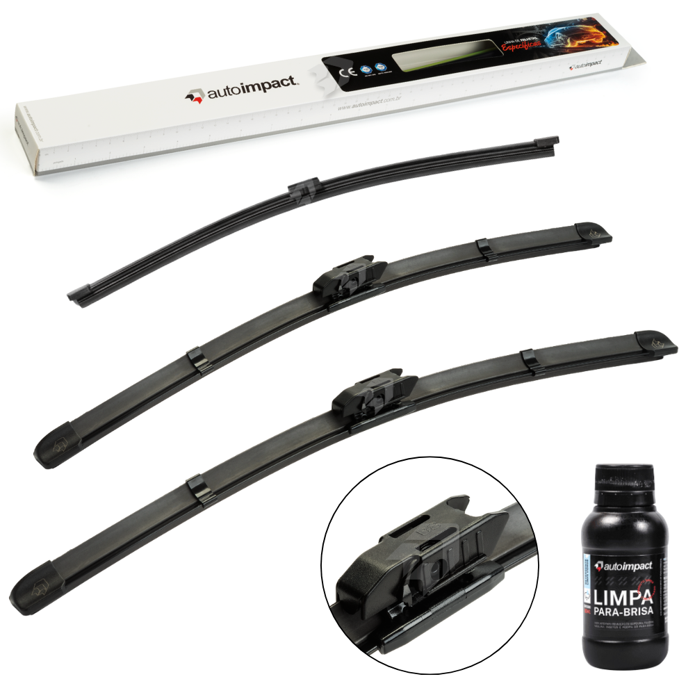 Kit de Palhetas do Limpador do Parabrisa e Traseira - Autoimpact - PJ24 / PJ20 / TS10
