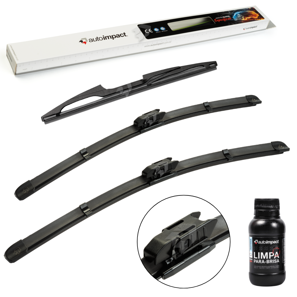 Kit de Palhetas do Limpador do Parabrisa e Traseira - Autoimpact - PJ26 / PJ16 / TR11