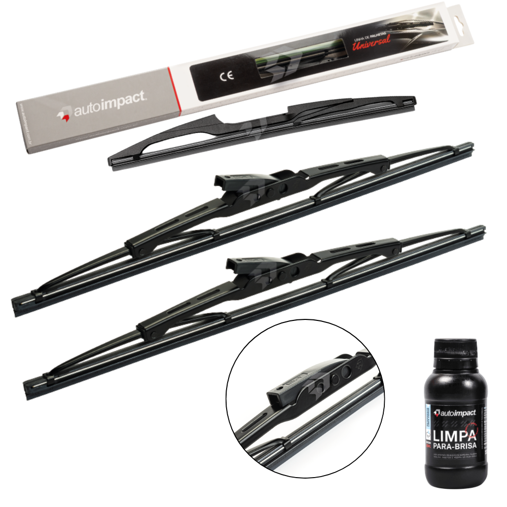 Kit de Palhetas do Limpador do Parabrisa e Traseira - Autoimpact - PU20 / TR15