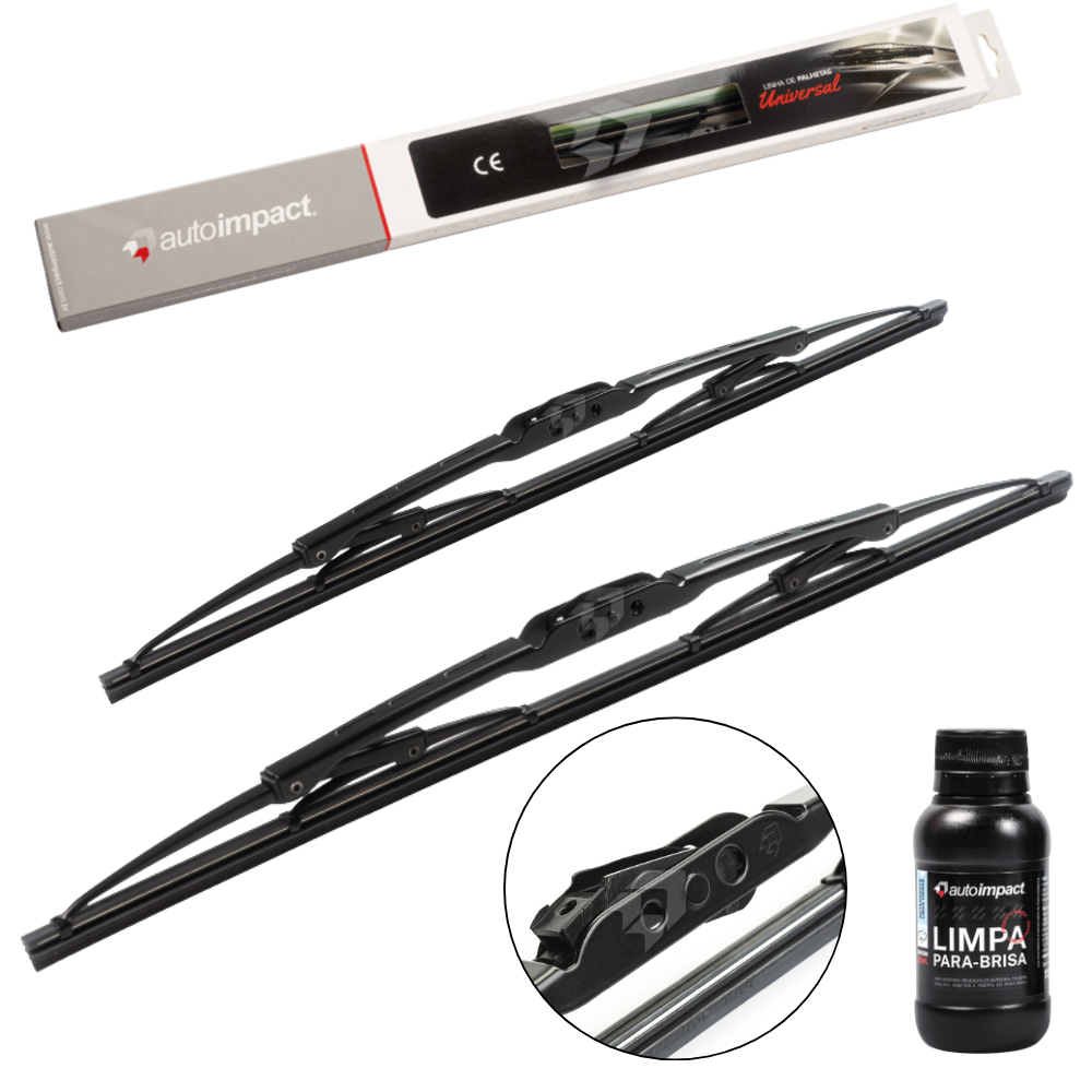 Par Palheta Limpador Parabrisa Dianteira Universal 26" E 16" - Autoimpact - PU16 / PU26