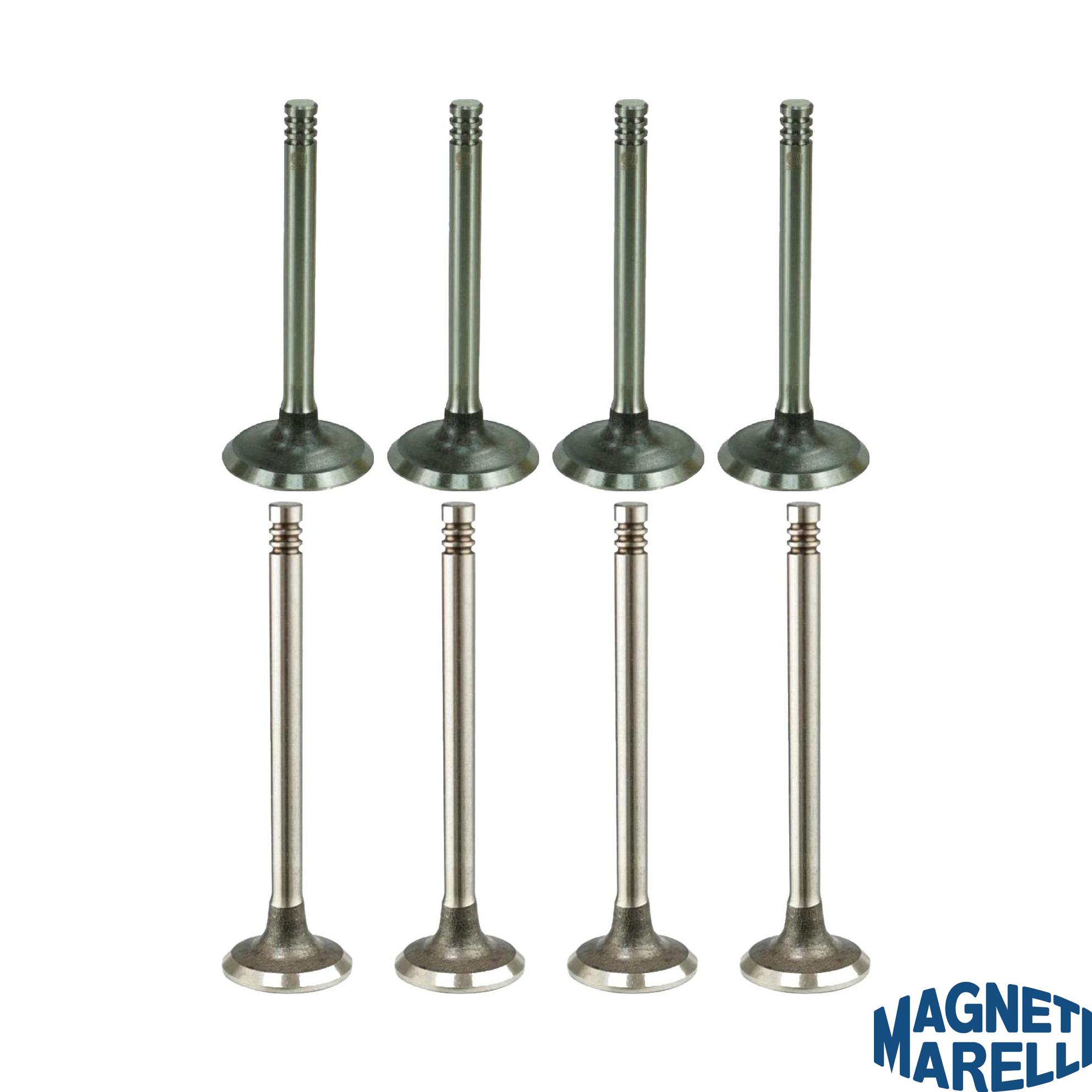 Kit com 4 Válvulas de Admissão e 4 Válvulas de Escape - Magneti Marelli - VAC01001 / VEC01021