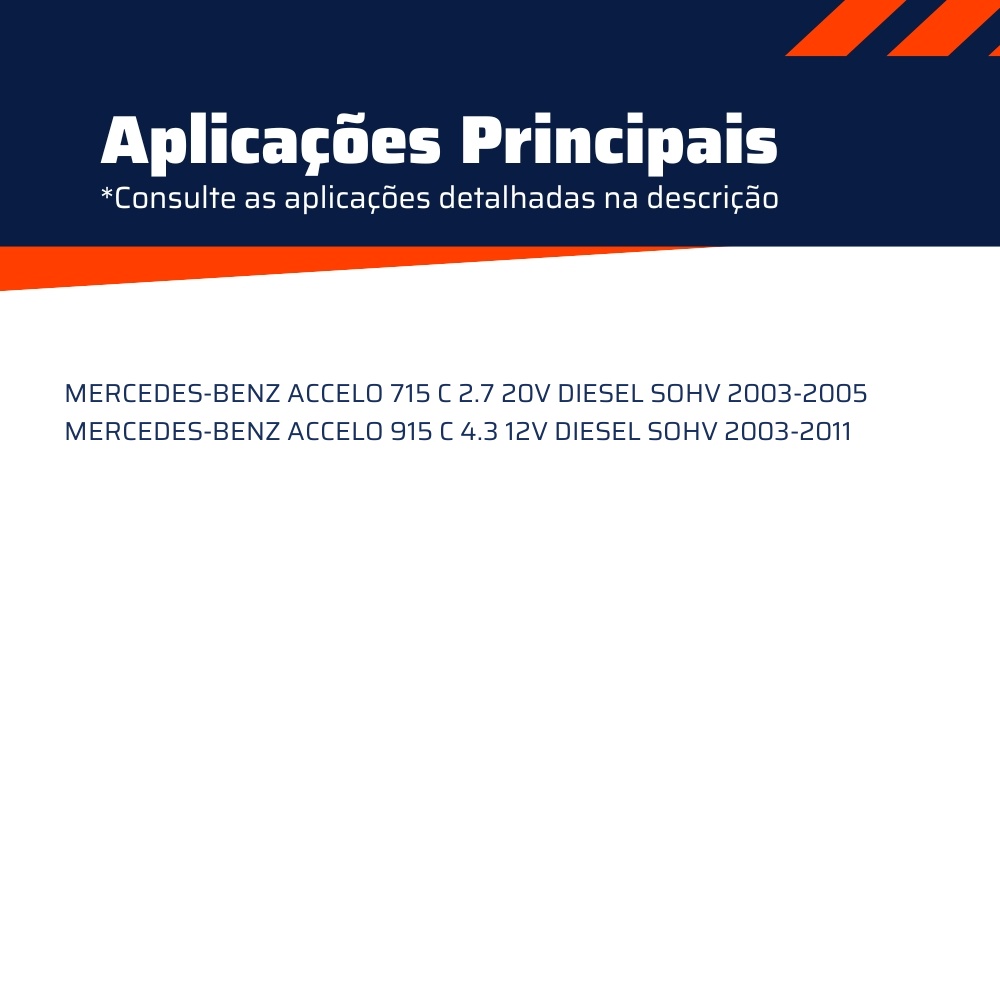 Cilindro de Ignição para Mercedes-Benz Accelo 715 C e Accelo 915 C - Universal Automotive - 50393