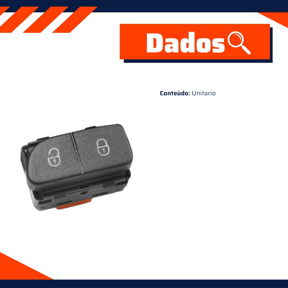 Tecla de Acionamento da Trava Elétrica para Volkswagen Gol - Universal Automotive - 90552