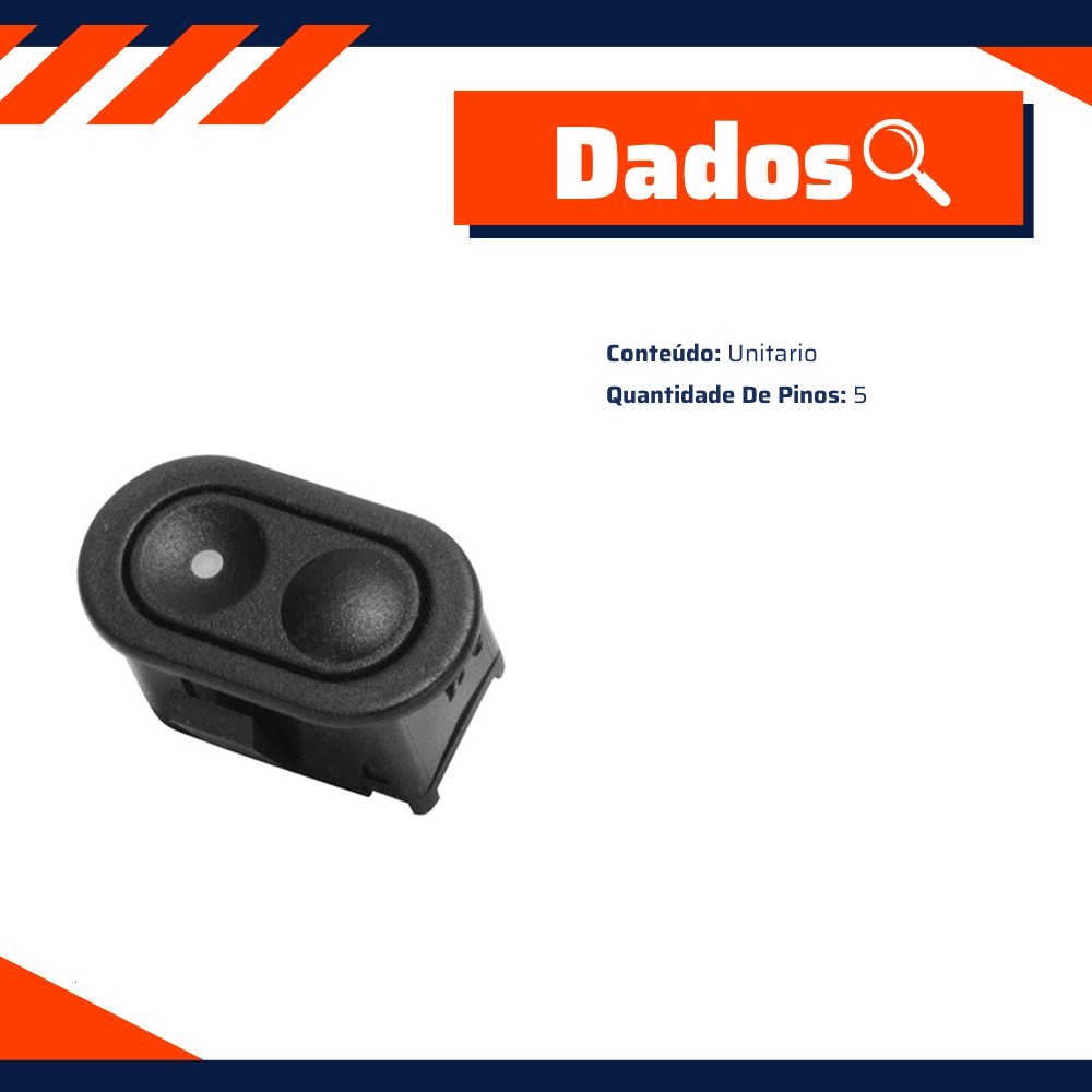 Tecla de Acionamento do Vidro Elétrico para Chevrolet Corsa - Universal Automotive - 90133