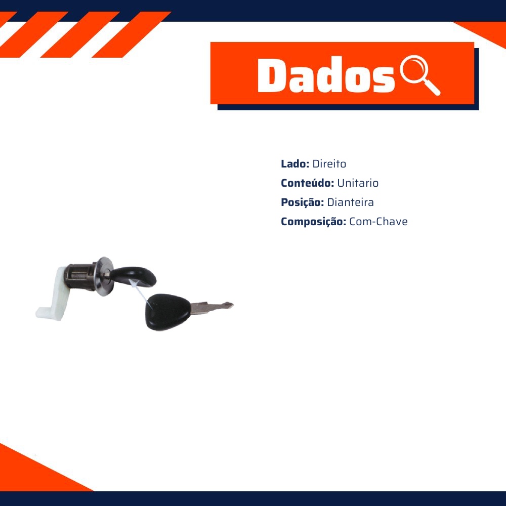Cilindro da Porta para Renault Megane e Scenic - Universal Automotive - 11622