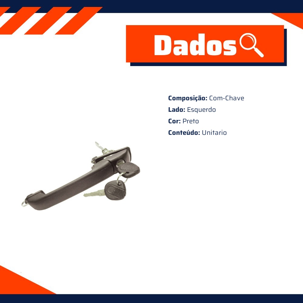 Maçaneta Externa da Porta Dianteira para Volkswagen Gol e Parati - Universal Automotive - 20751