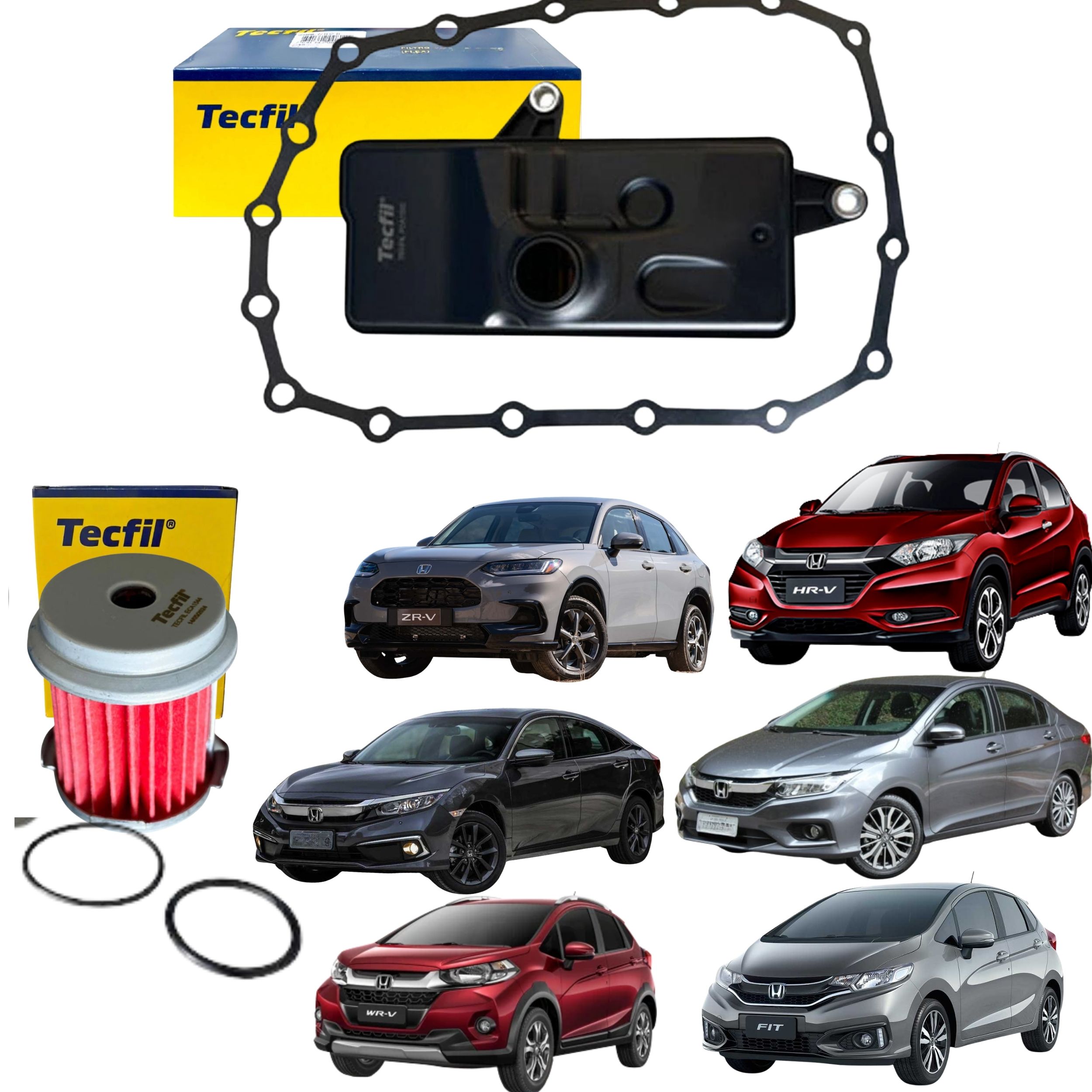 Kit Filtros De Câmbio Automático Honda Fit Civic Hrv CVT Hcf-2 - Tecfil - ECA1544 / FCA1592