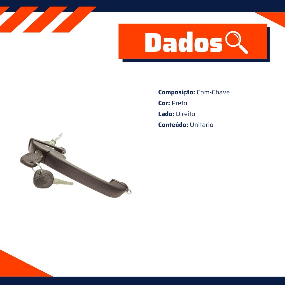 Maçaneta da Porta Dianteira para Volkswagen Gol e Parati - Universal Automotive - 20770