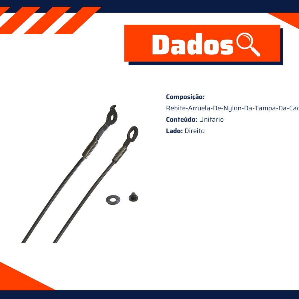 Cabo de Aço da Tampa da Caçamba para Chevrolet S10 - Universal Automotive - 41106