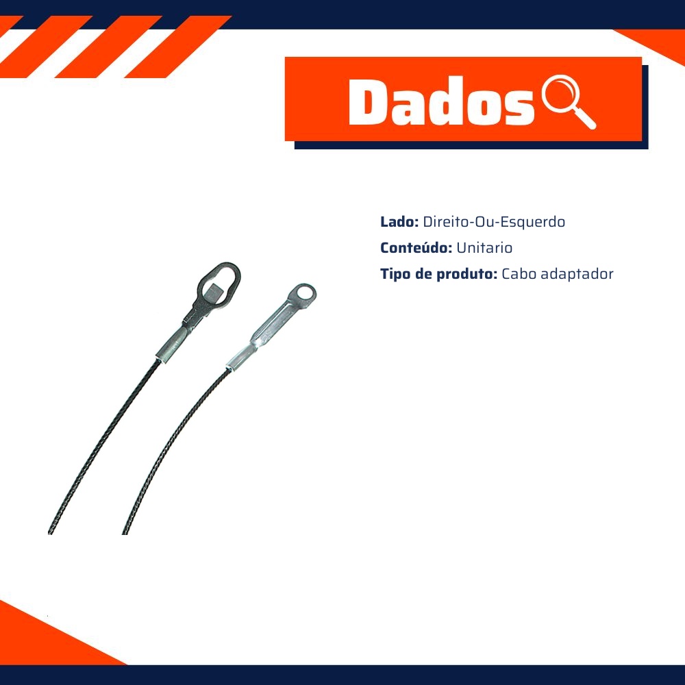 Cabo de Aço da Tampa da Caçamba para Fiat Strada - Universal Automotive - 70920