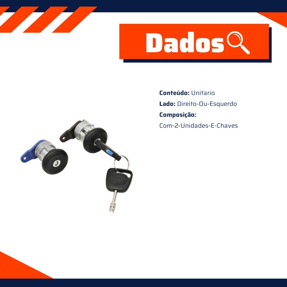 Cilindro Fechadura da Porta Dianteira - Universal - 31228