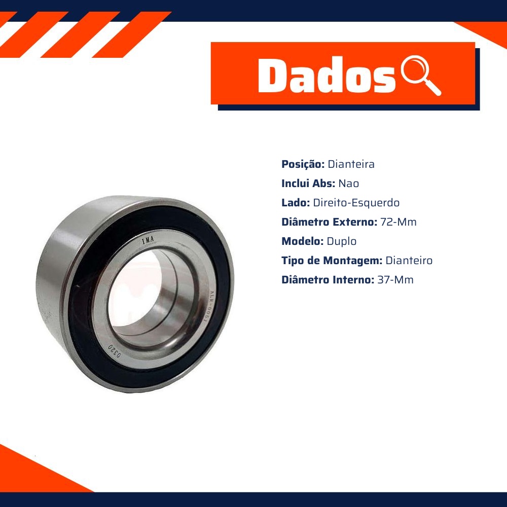 Rolamento de Roda Dianteira sem ABS - IMA - ALR-0051