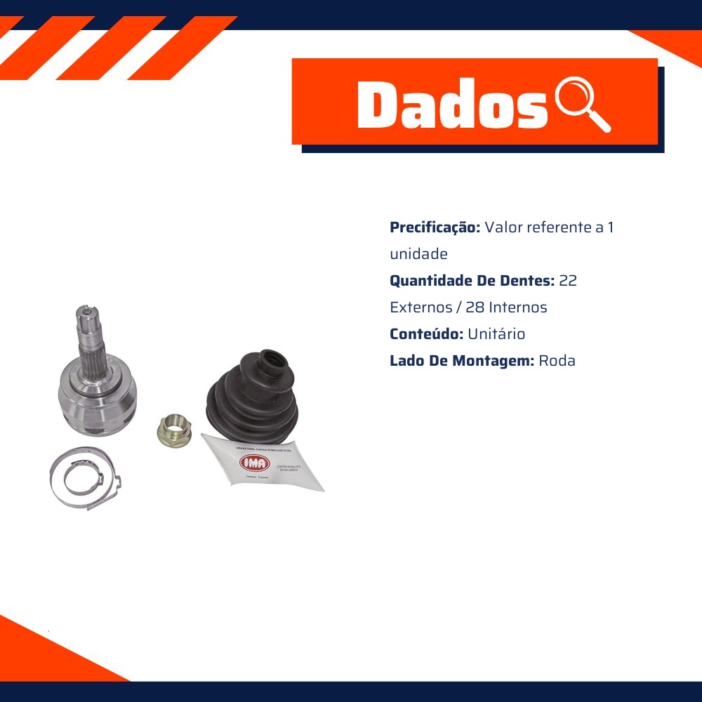 Junta Homocinética Roda para Fiat Punto - IMA - AL-1424