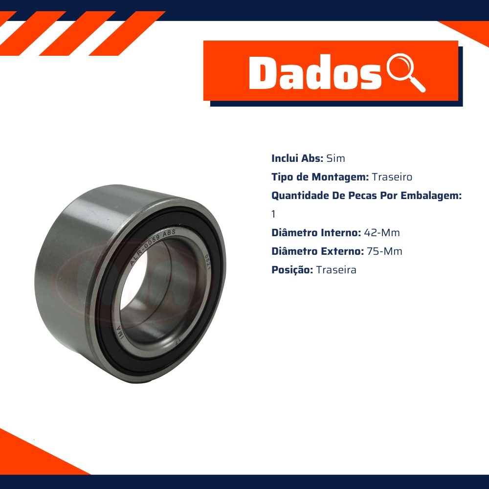 Rolamento de Roda Dianteira com ABS - IMA - ALR-0059 ABS
