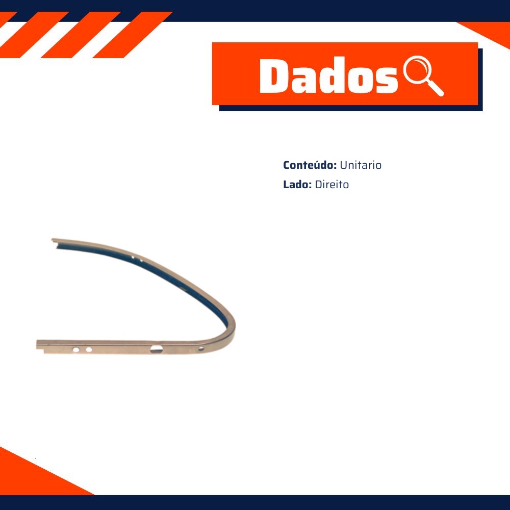 Miolo do Vidro do Quebra-Vento da Porta Dianteira para Volkswagen Fusca - Universal Automotive - 20540