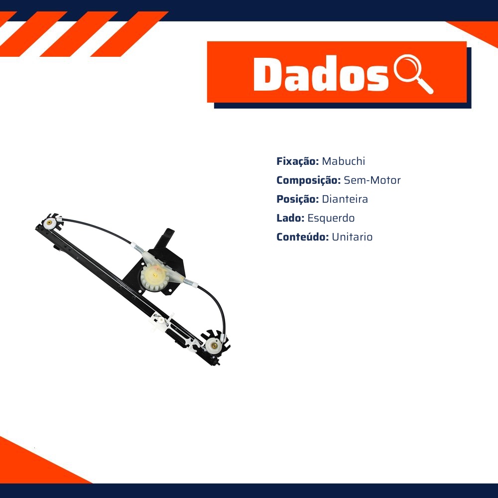 Máquina do Vidro Elétrico para Fiat Doblo - Universal Automotive - 70557