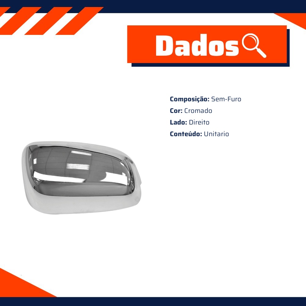 Capa do Espelho Retrovisor Externo para Honda FIT - Universal Automotive - 13202