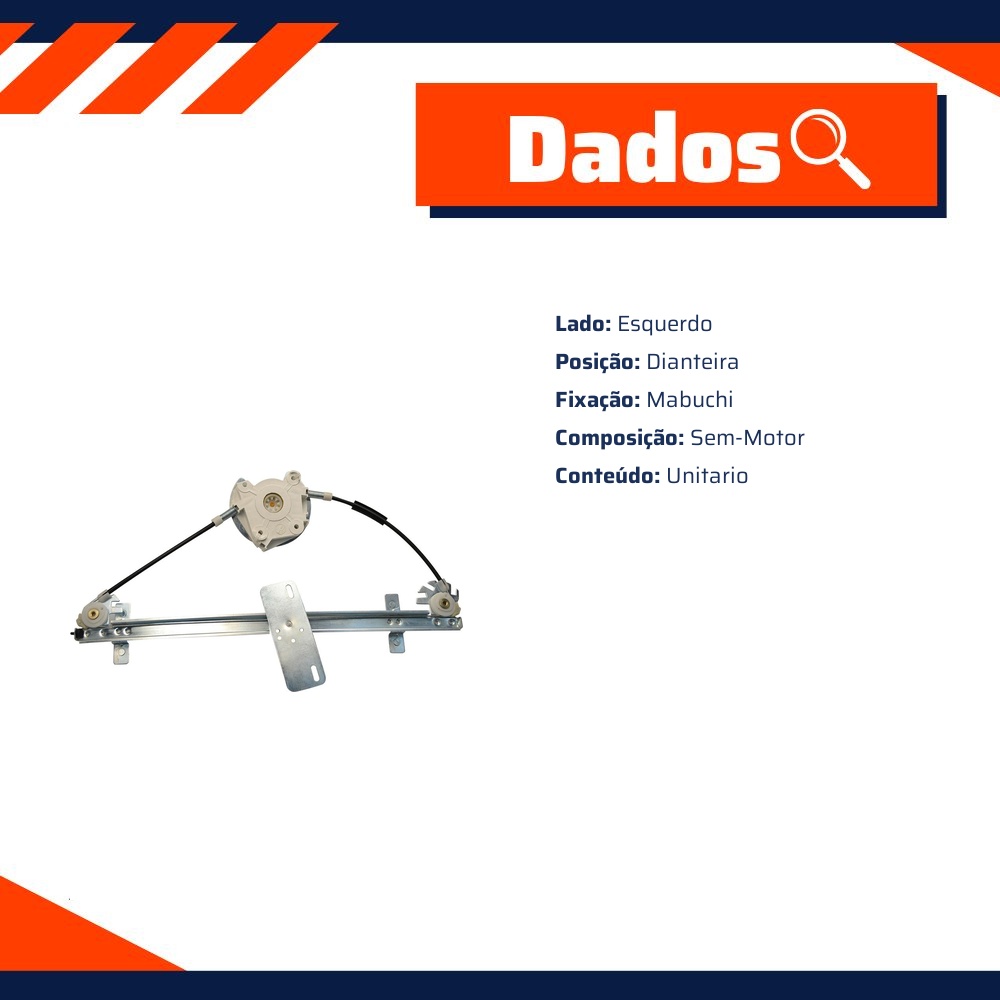 Máquina do Vidro Elétrico para Hyundai HB20 e HB20S - Universal Automotive - 15561
