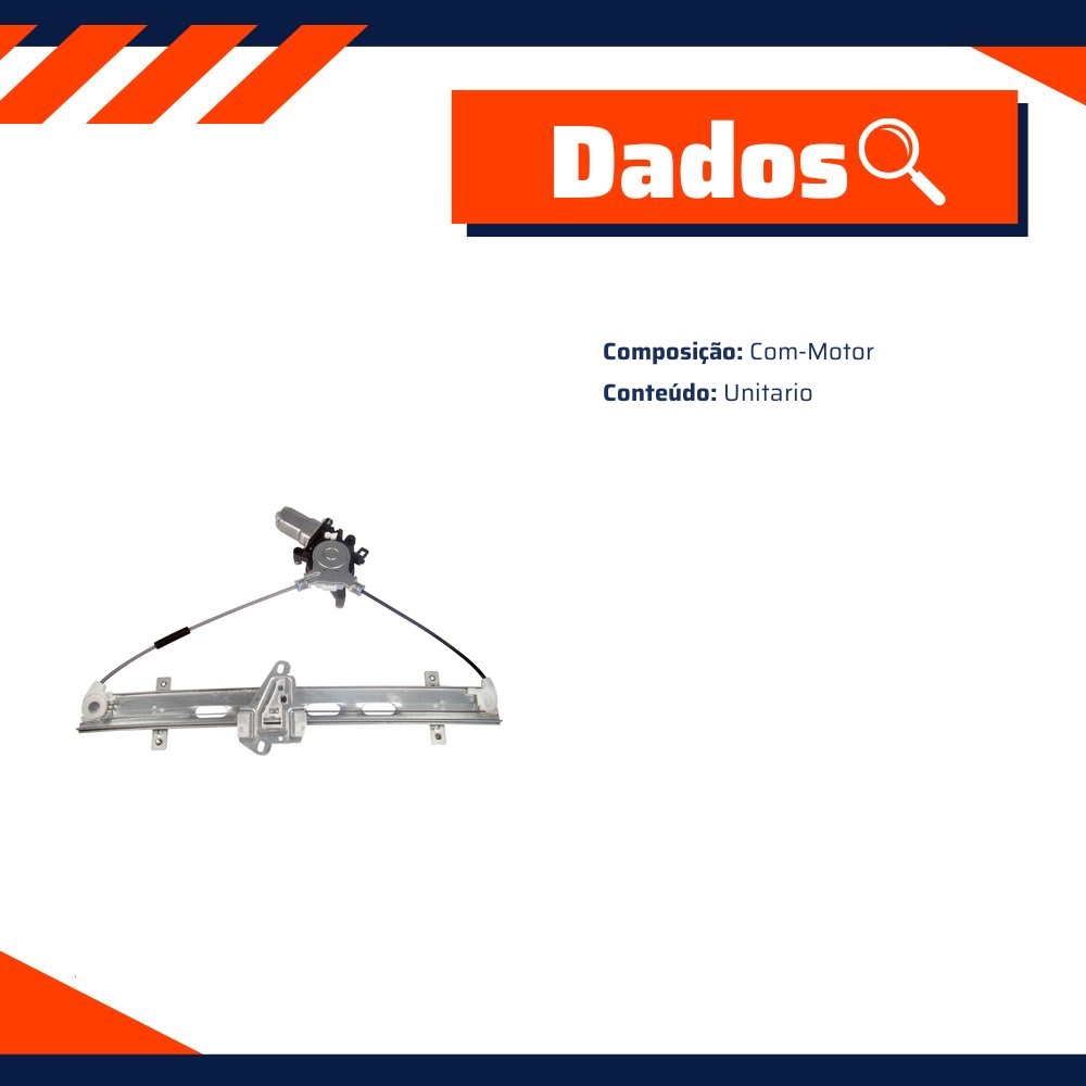 Máquina do Vidro Elétrico da Porta Dianteira para Honda Civic - Universal Automotive - 13005