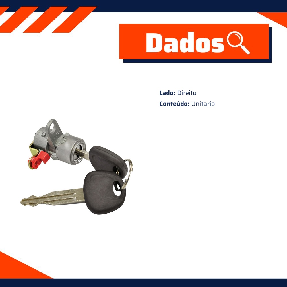 Cilindro com Chave da Porta para Hyundai H-1 STAREX - Universal Automotive - 15626