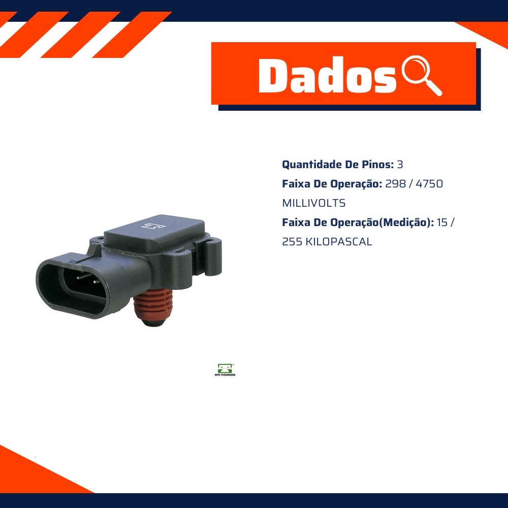 Sensor de Pressão do Coletor Map para Renault Megane e Scenic - MTE-THOMSON - 7187