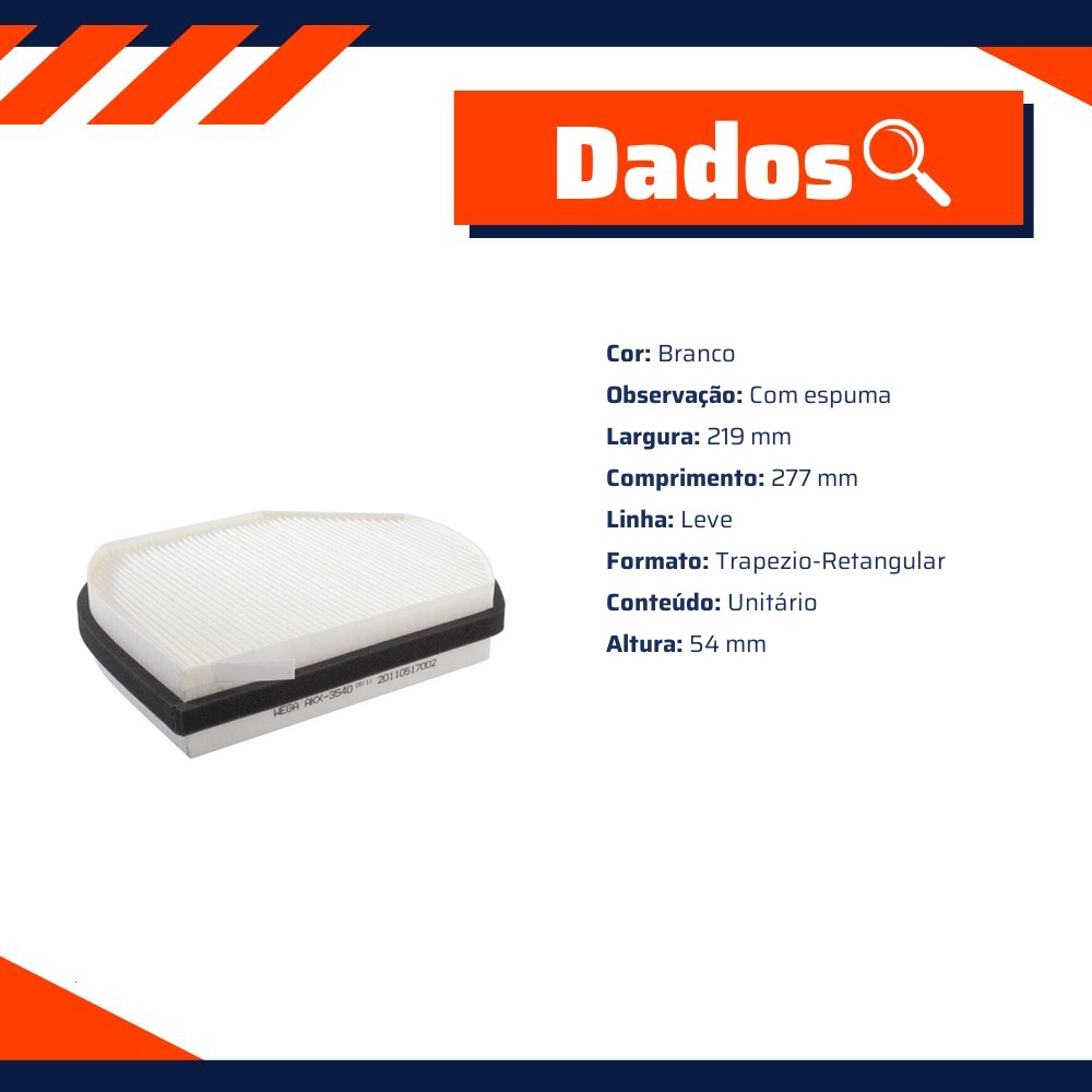 FIltro de Ar Condicionado Cabine - Wega - AKX-3540