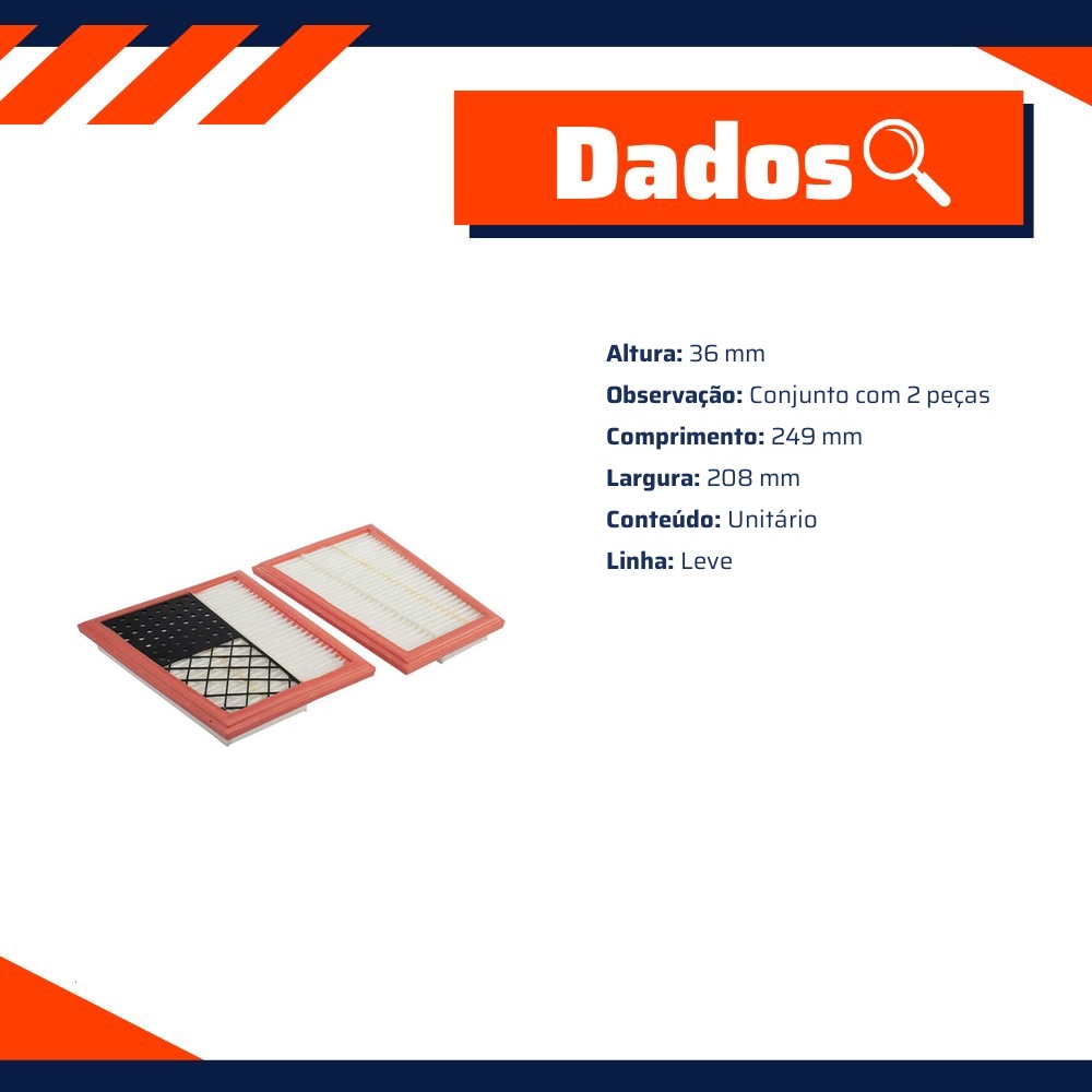 Filtro de Ar do Motor - Wega - FAP-9036/2