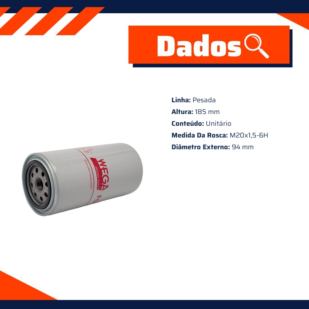 Filtro de Combustível - Wega - FCD-2093