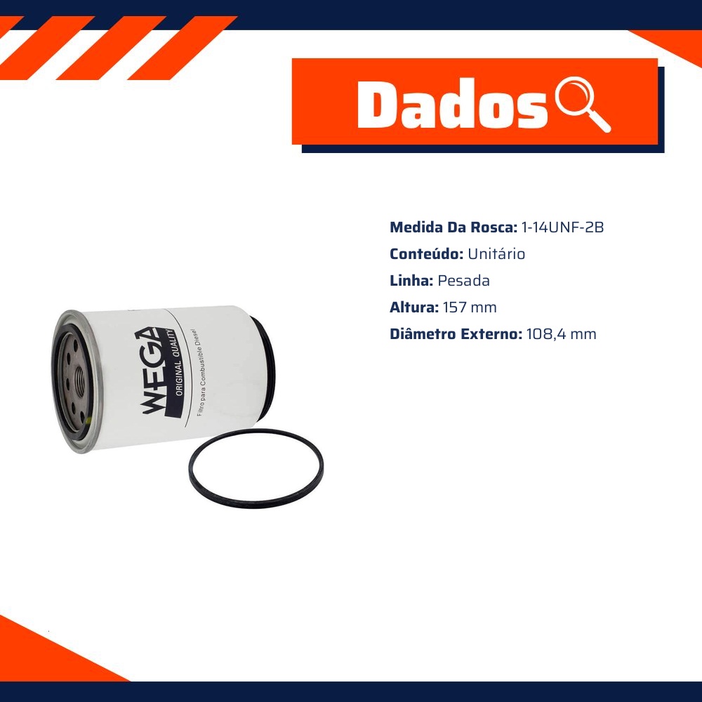 Filtro de Combustível - Wega - FCD-3090/3