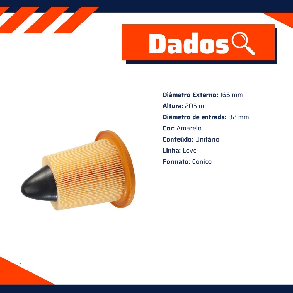 Filtro de Ar para Ford Mustang - Wega - WR-253