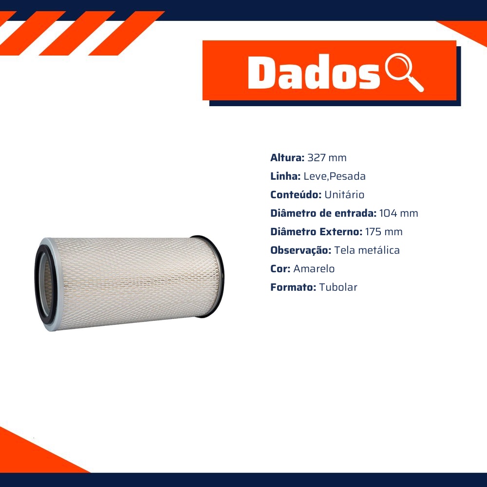 Filtro de Ar do Motor - Wega - WAP-116