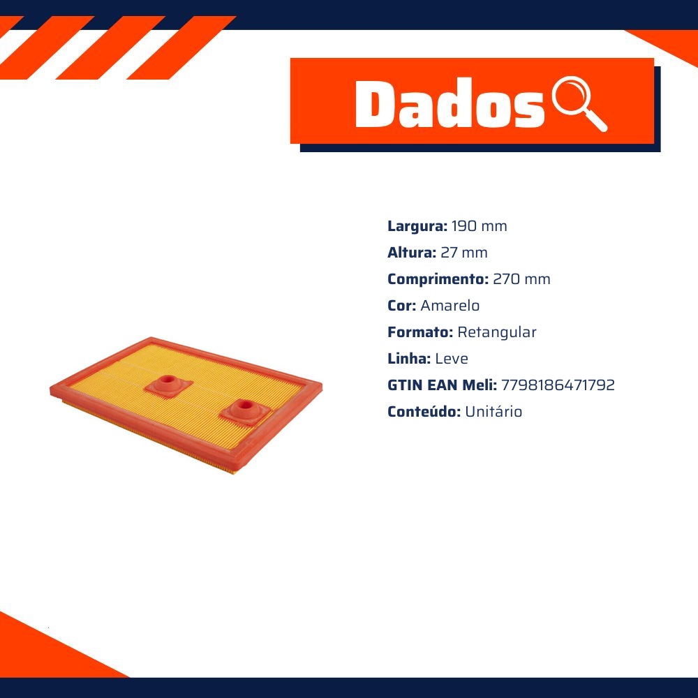 Filtro de Ar do Motor - Wega - FAP-3285