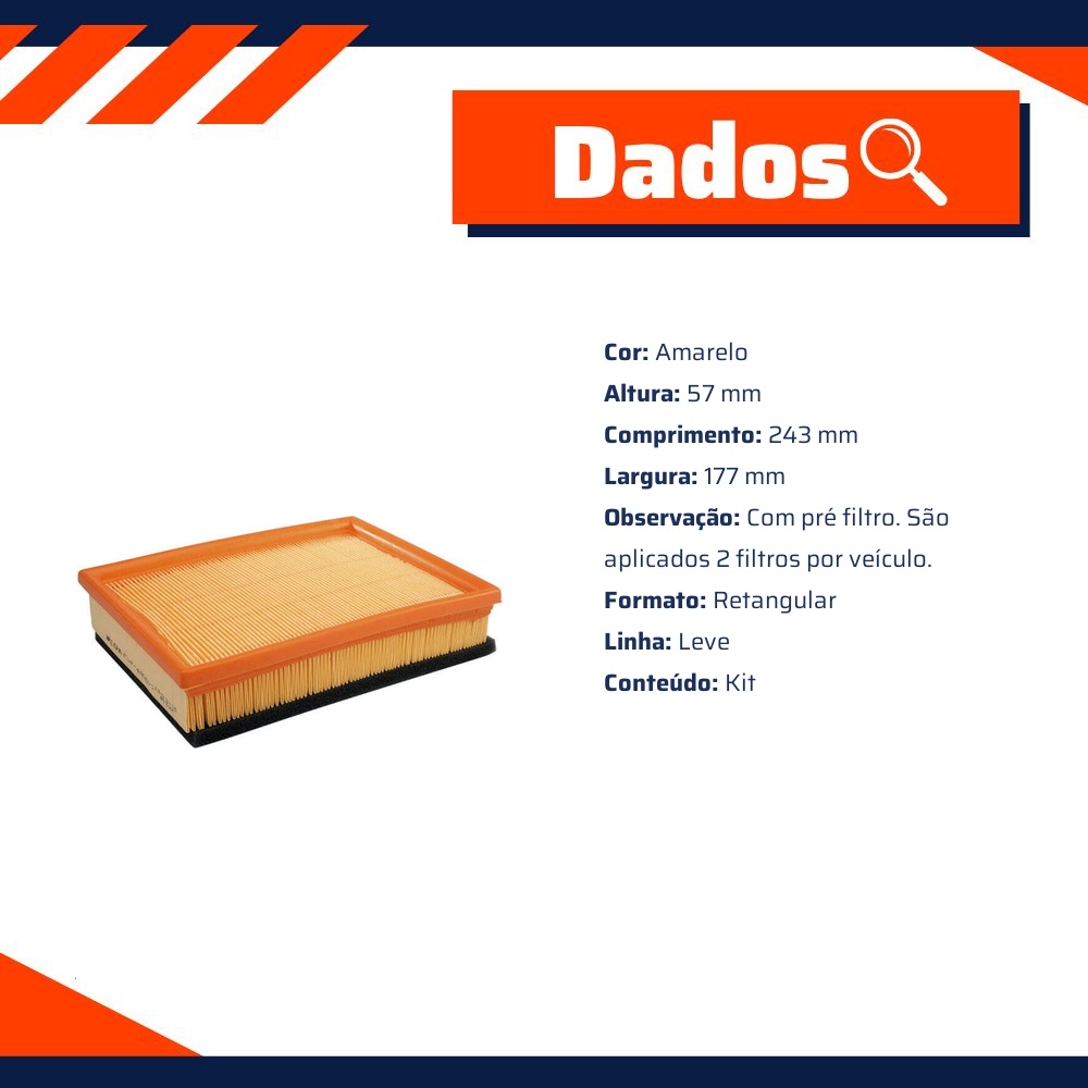Filtro de Ar do Motor - Wega - FAP-4830/1