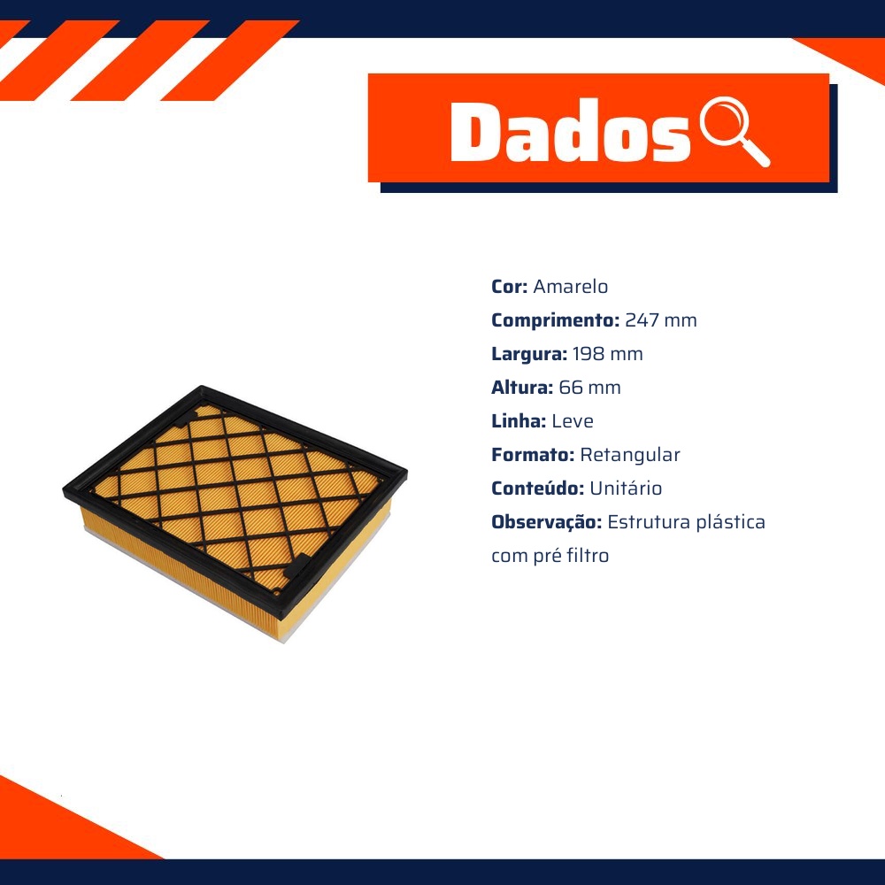 Filtro de Ar para Ford Edge e Fusion - Wega - FAP-2848