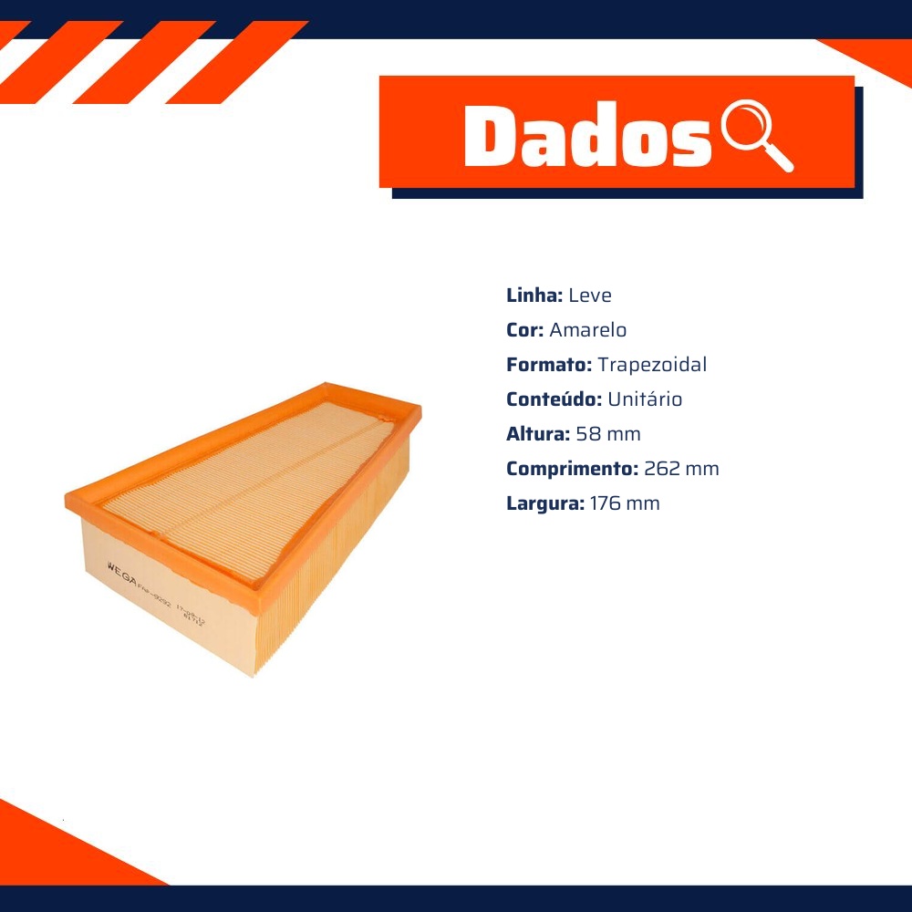 Filtro de Ar do Motor - Wega - FAP-9292