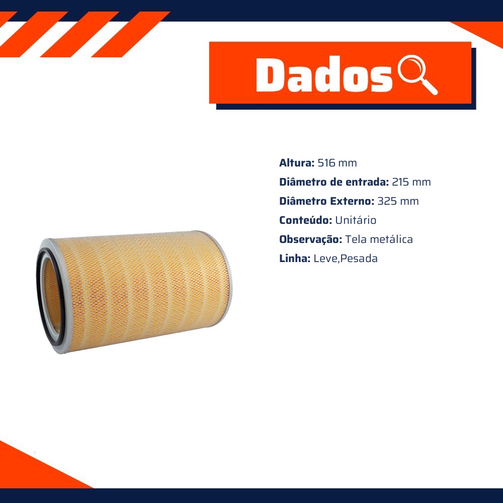 Filtro de Ar do Motor - Wega - WAP-113