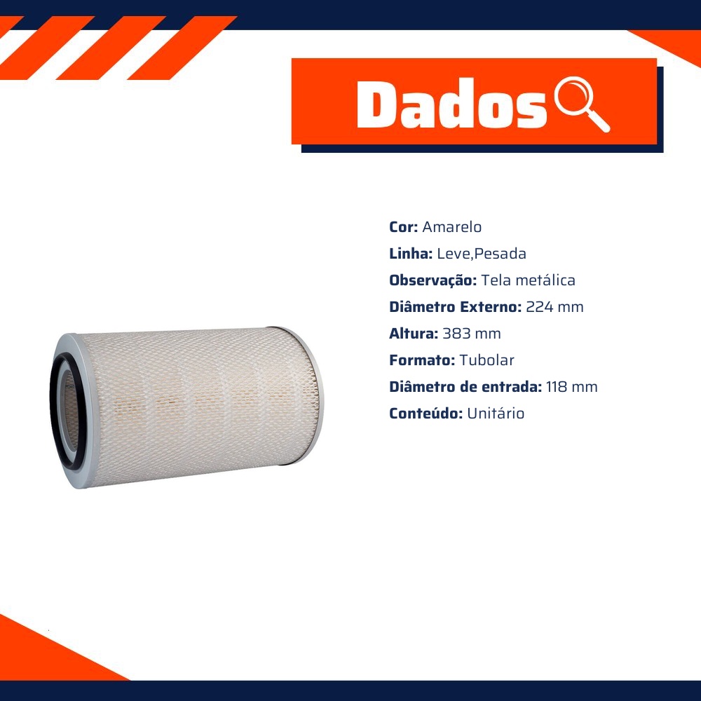 Filtro de Ar do Motor - Wega - WAP-223