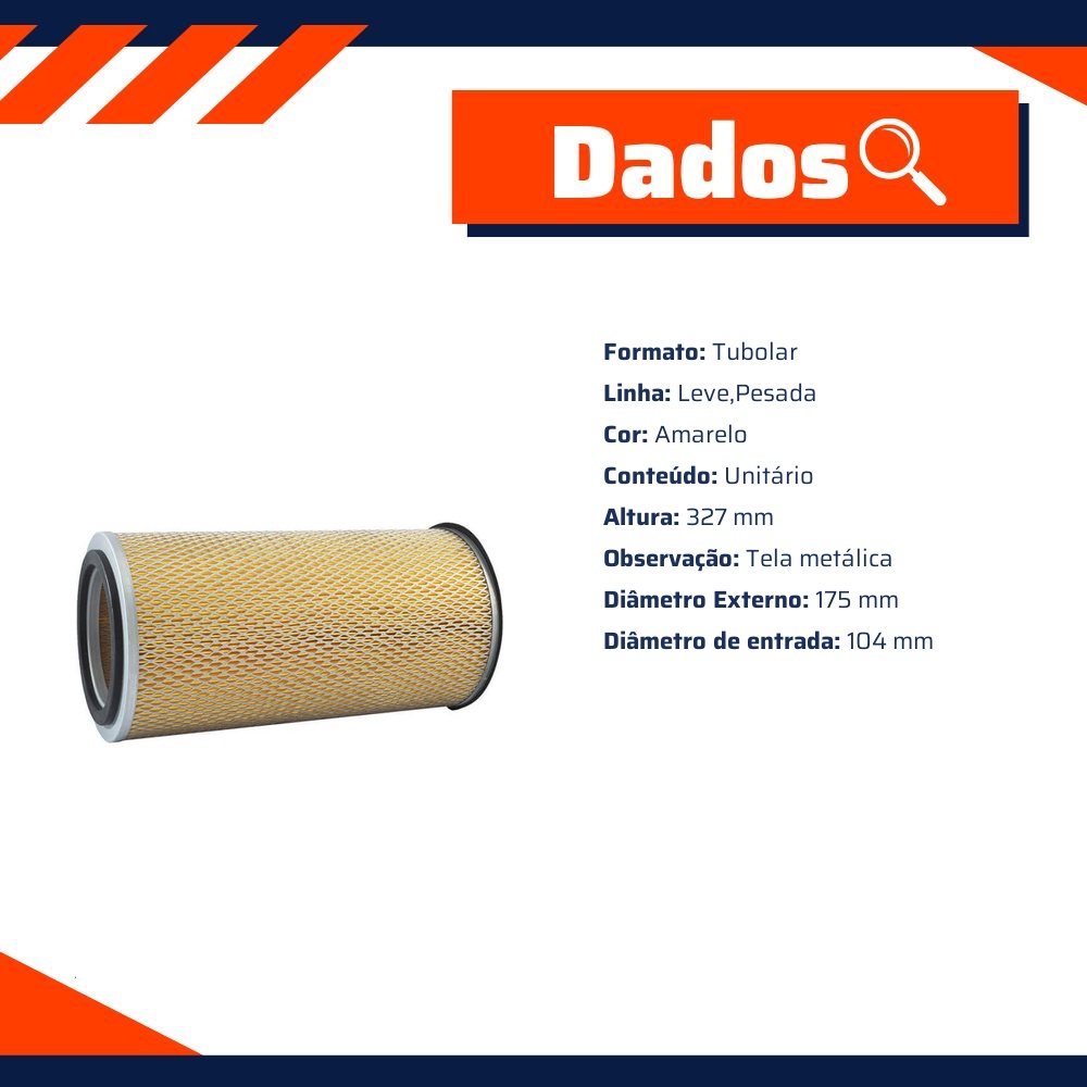 Filtro de Ar do Motor - Wega - WAP-114