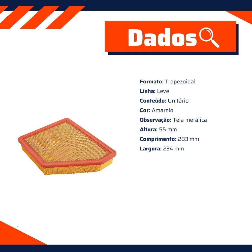 Filtro de Ar para Chevrolet Camaro - Wega - FAP-9061