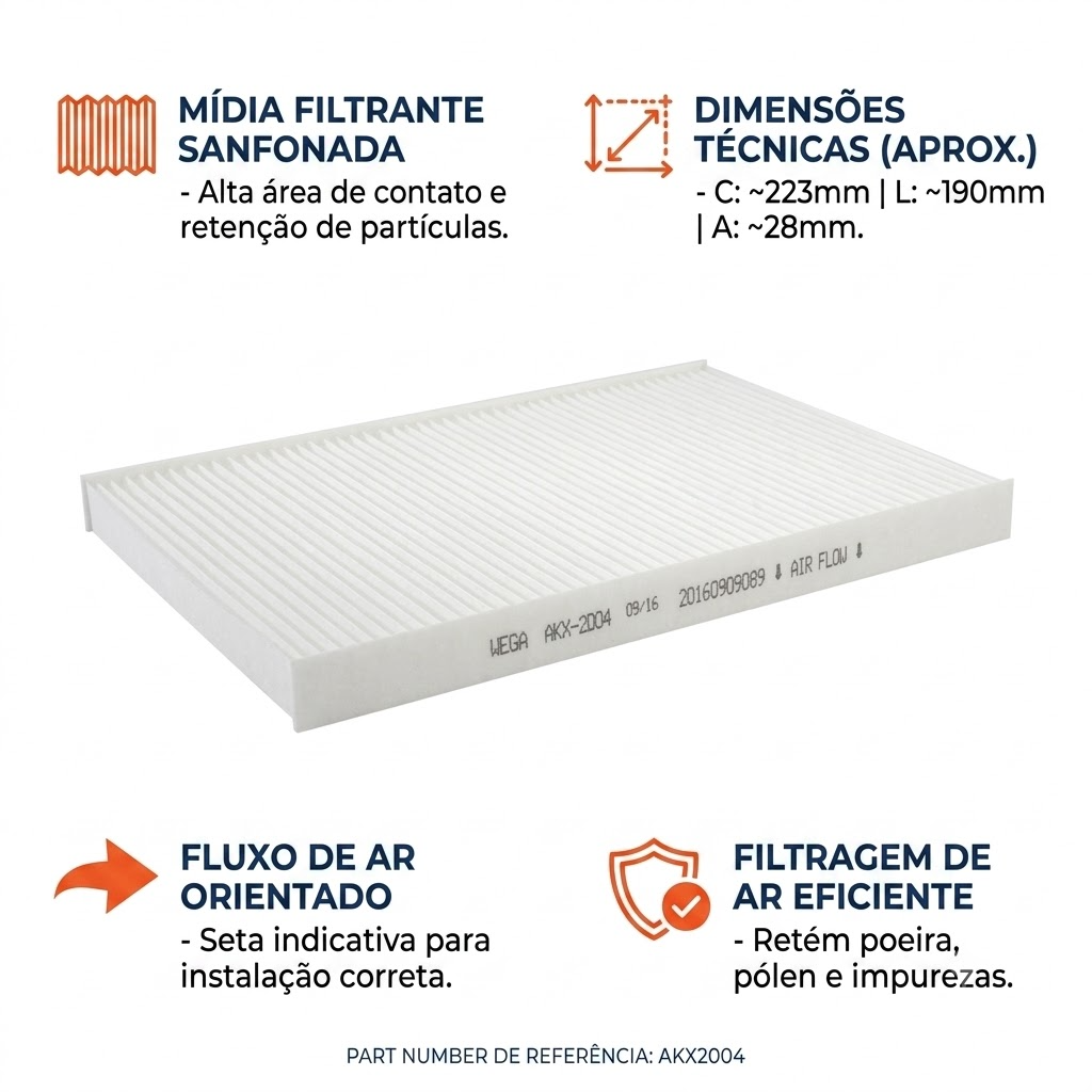 Filtro de Ar da Cabine para Hyundai I30 e I30 CW - Wega - AKX-2004
