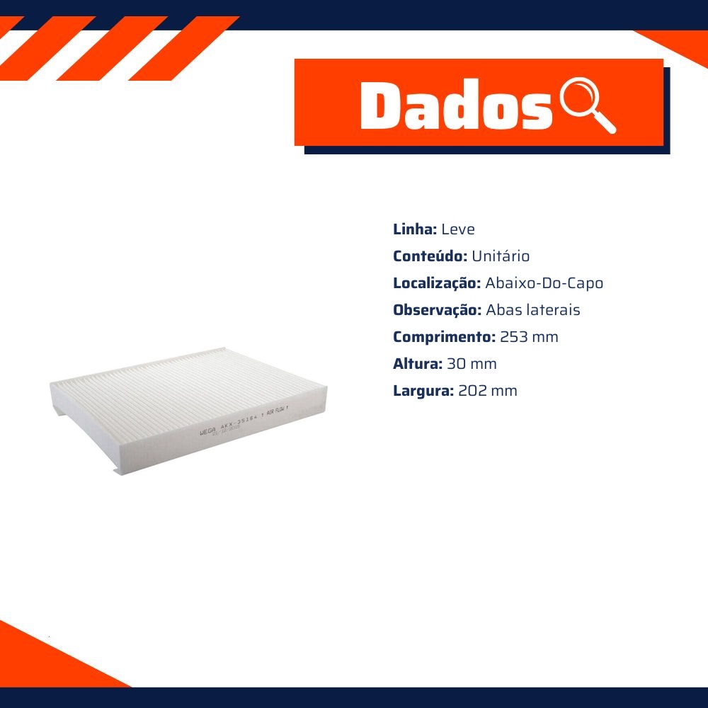 Filtro de Ar da Cabine para Citroen Xsara Picasso - Wega - AKX-35164