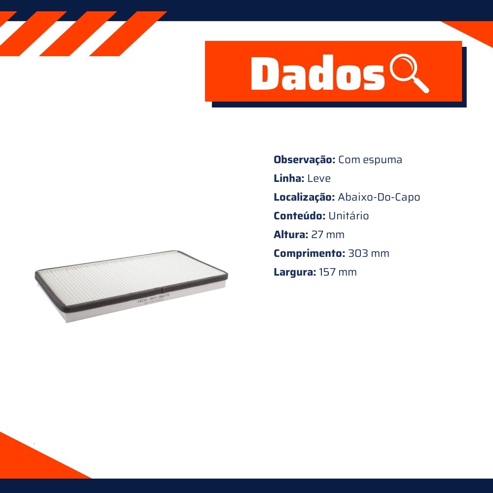 FIltro de Ar Condicionado Cabine - Wega - AKX-35279