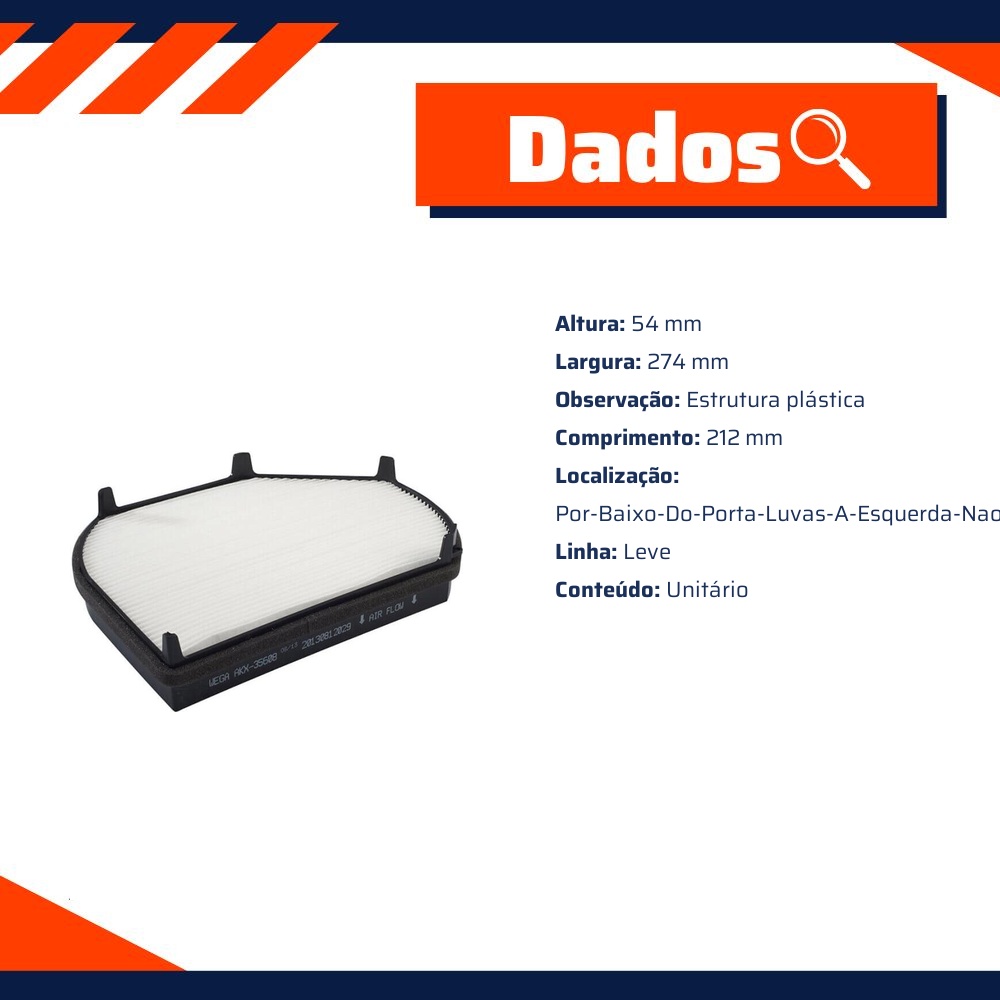 FIltro de Ar Condicionado Cabine - Wega - AKX-35608