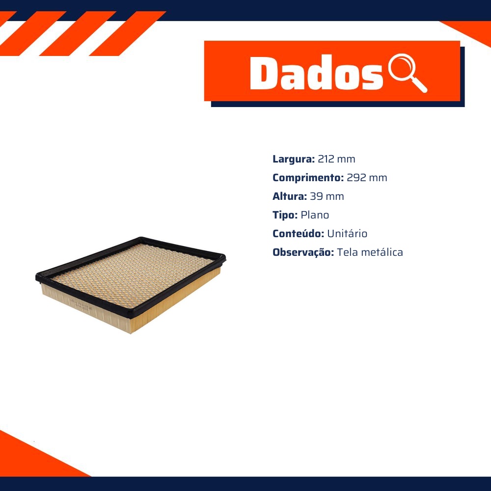 Filtro de Ar para Chrysler 300C e 300C TOURING - Wega - FAP-2845