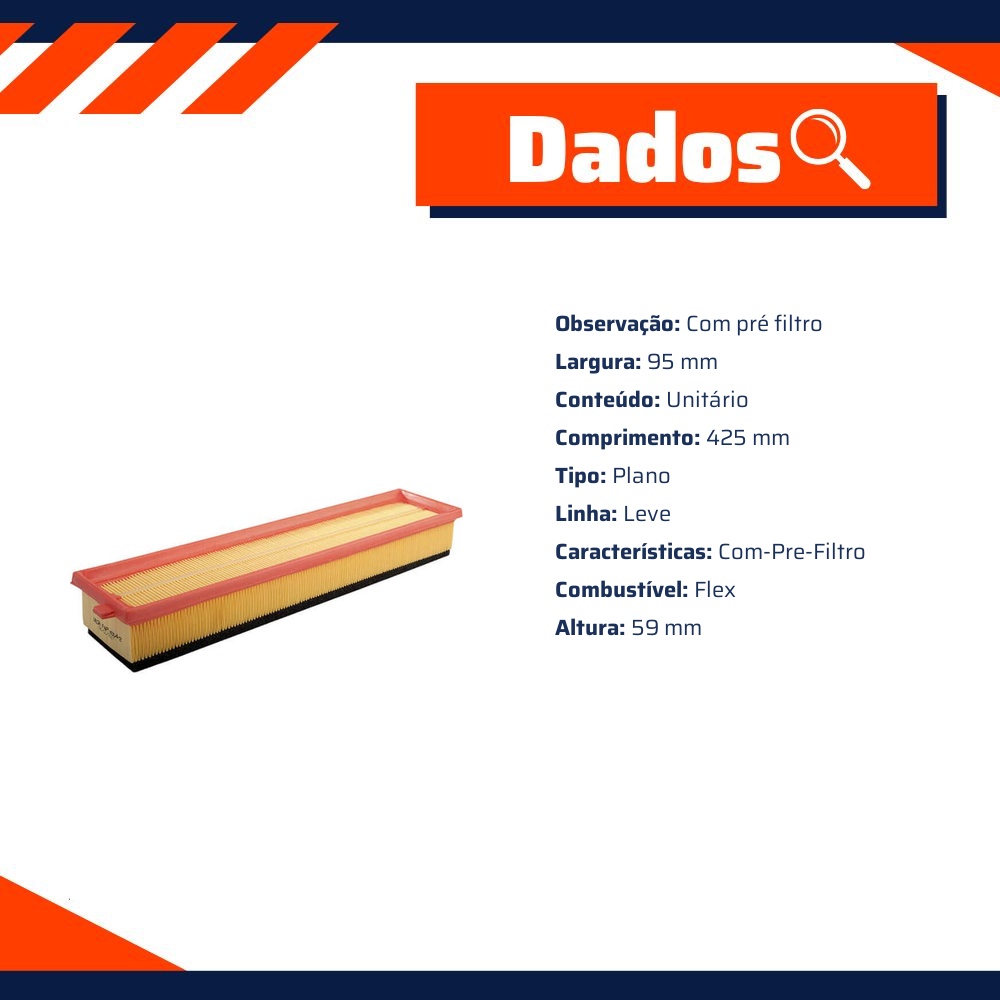 Filtro de Ar do Motor - Wega - FAP-4054/2