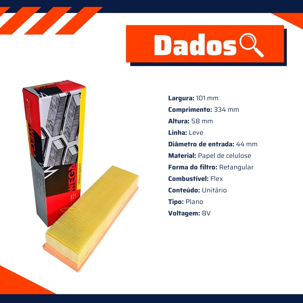 Filtro de Ar do Motor - Wega - FAP-4873