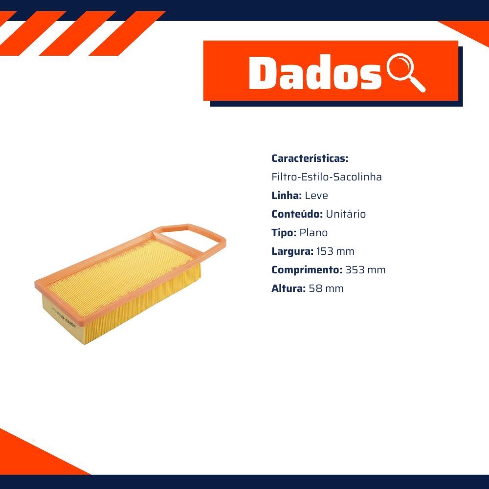 Filtro de Ar para Peugeot 407 e 407 SW - Wega - FAP-4891